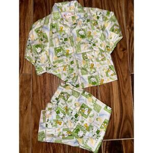 Hello Kitty girls 2 pc Pajamas cotton blend button up  Sleepwear Sanrio Sz 4